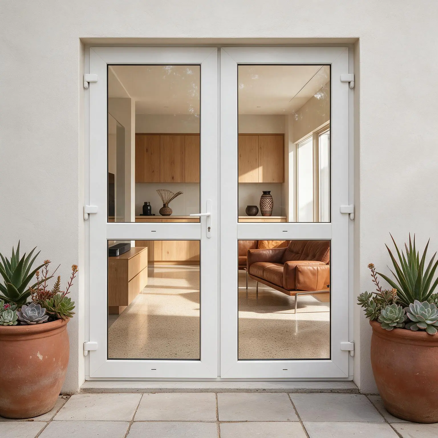 White double uPVC door manufactured in Johannesburg