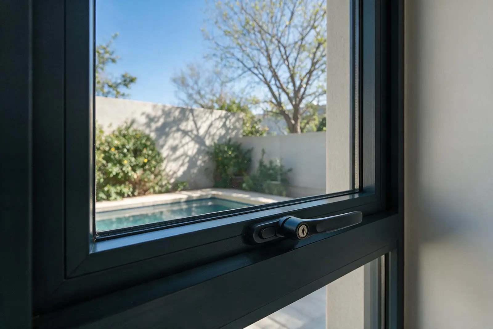 Secure uPVC window with locking handle in Johannesburg