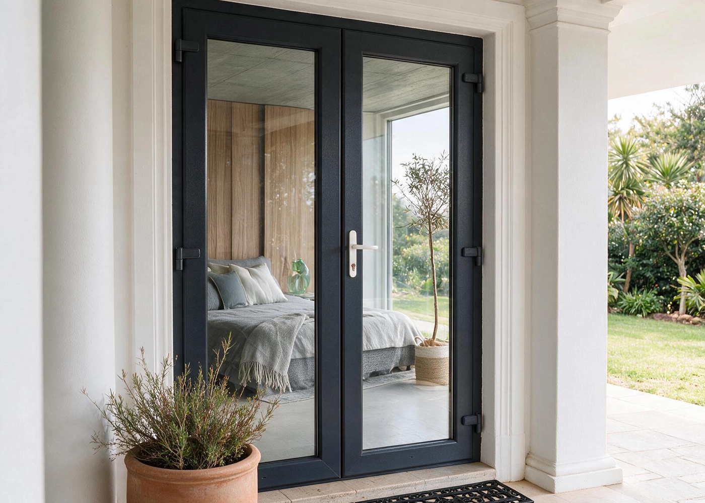 Anthracite uPVC doors for a South African home