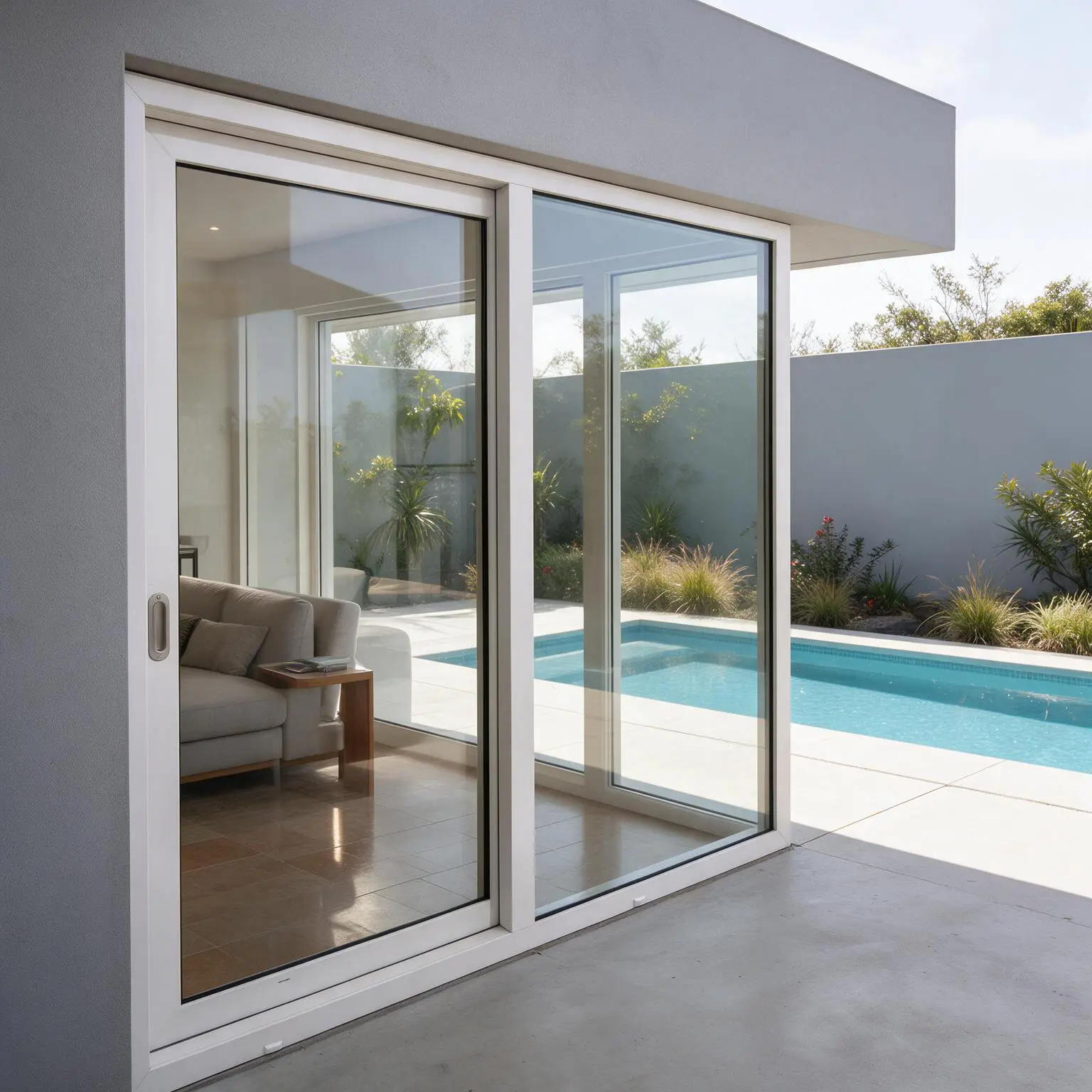 White sliding uPVC door manufactured in Johannesburg
