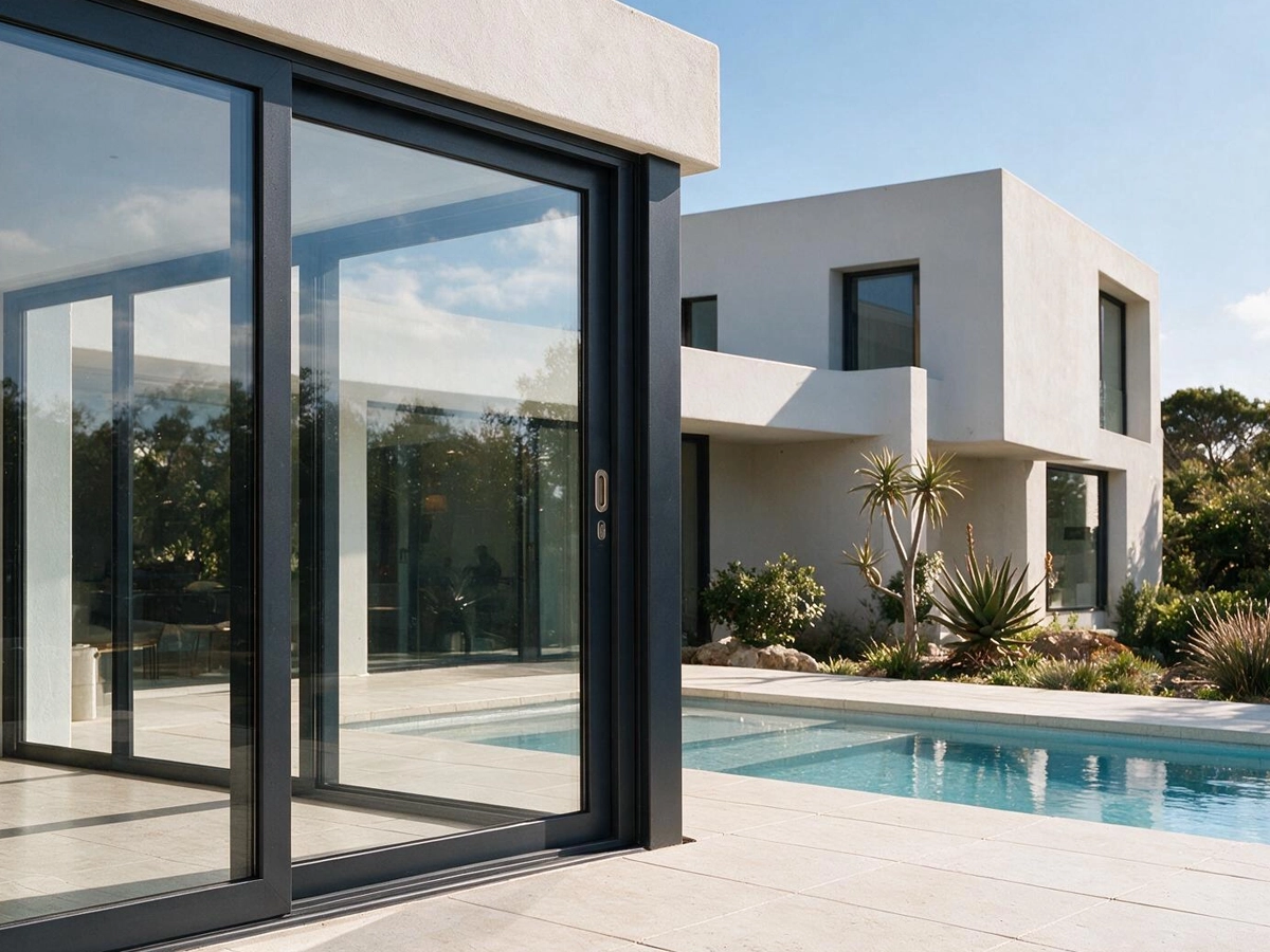 uPVC sliding patio door installation at a Johannesburg home with pool