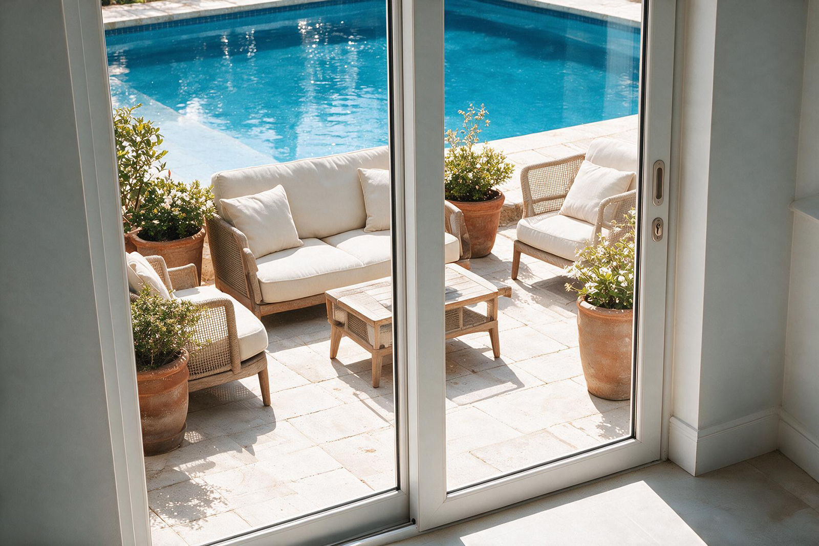 White uPVC sliding patio door manufactured in Johannesburg